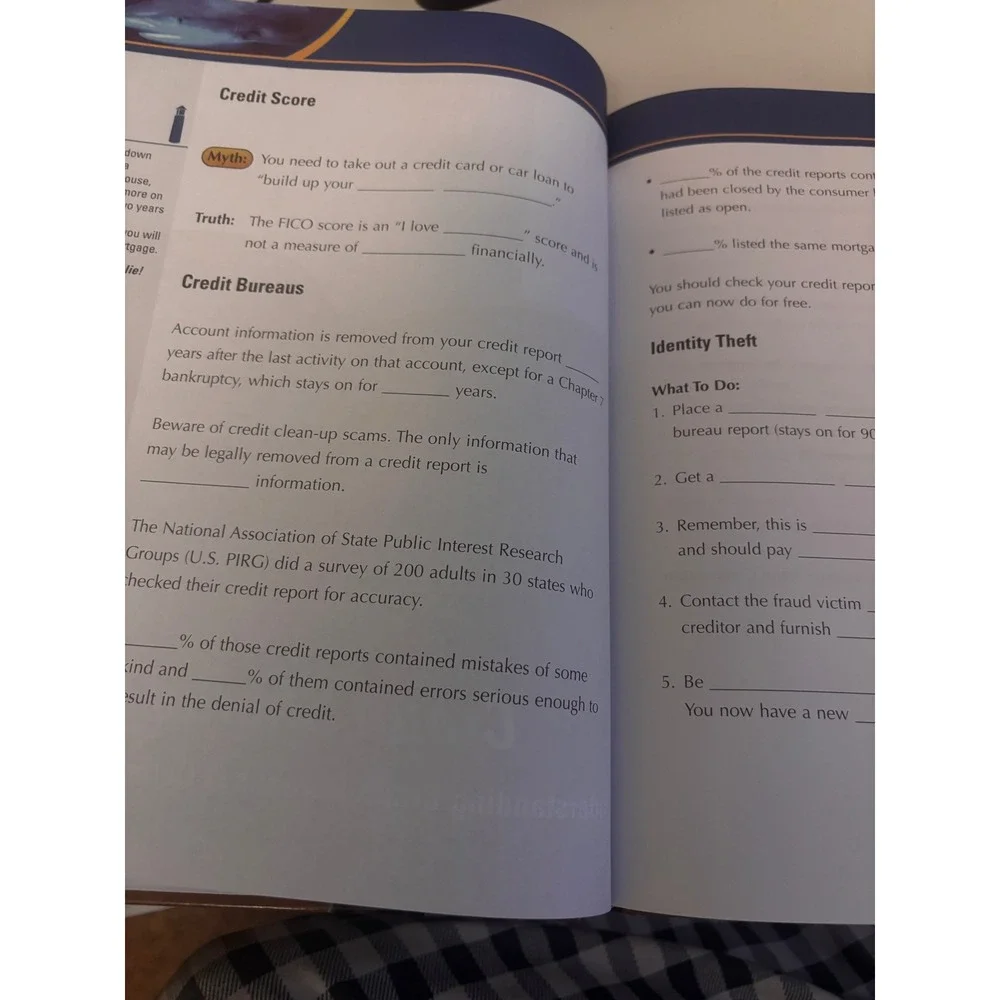 Dave Ramsey Financial Peace University Workbook Adult OS Tan Blue Debt Wealth